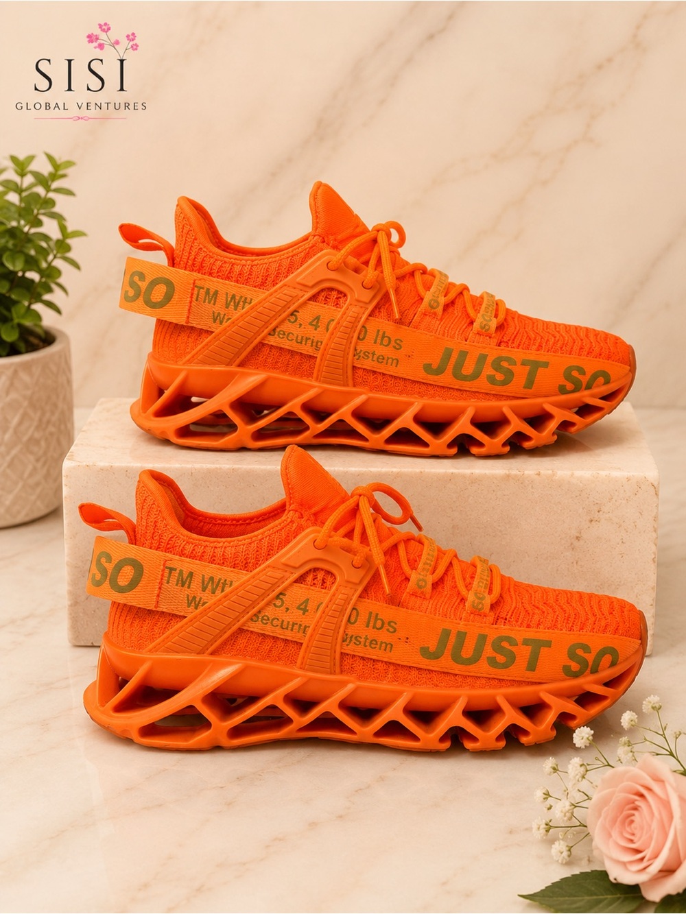 JUST SO Orange Women's Lightweight Fashion Sneakers